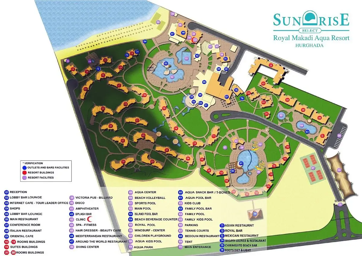 Mapa hotelu Sunrise Royal Makadi